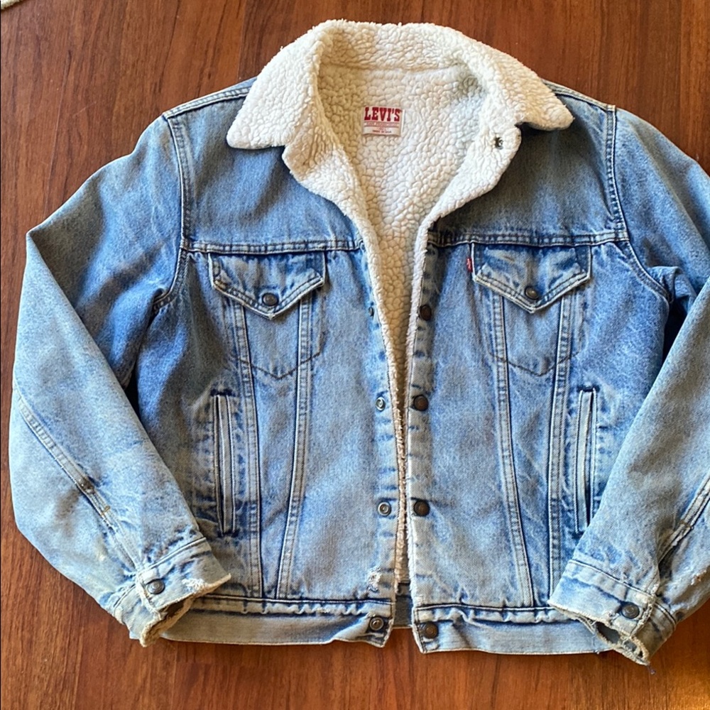 Vintage 60’s Levi's Blue Jean Jacket with Sherpa Lining
